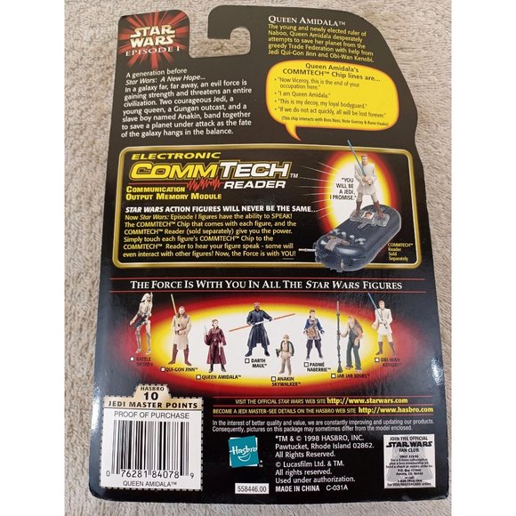 1998 NIB New Star Wars Episode I Queen Amidala Talking ComTech Chip Figure - Picture 3 of 3
